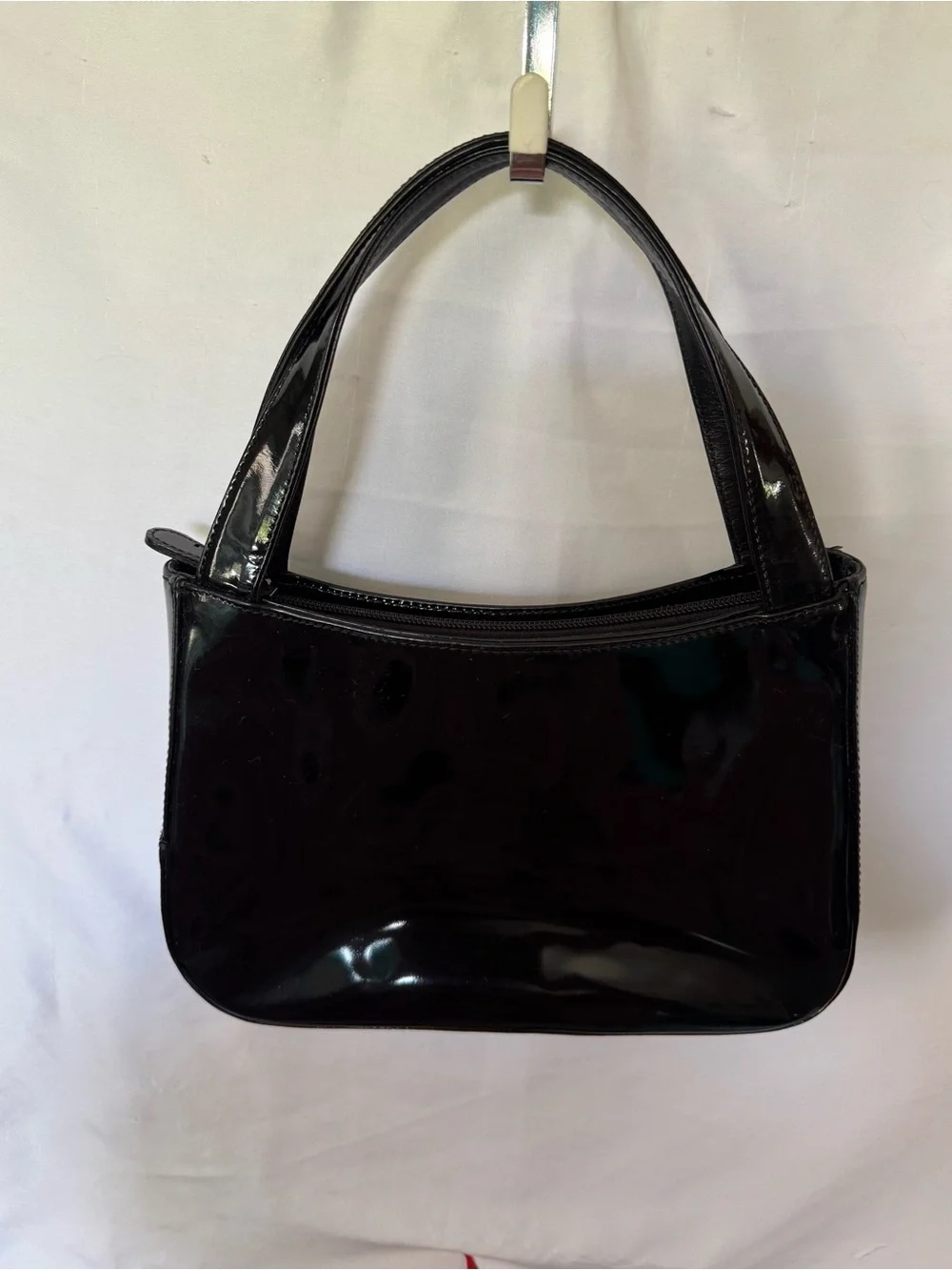 Bally vintage patent leather top handle small purse